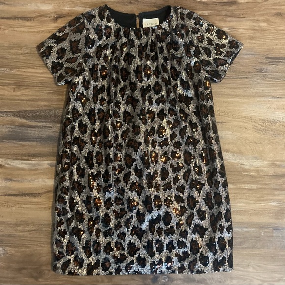Hayden Girls Brand New With Tag Leopard Print Sequin Dress - Picture 4 of 5